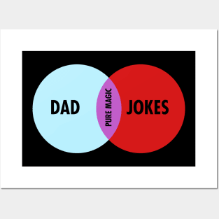 Dad Jokes Venn Diagram Funny Father's Day Posters and Art